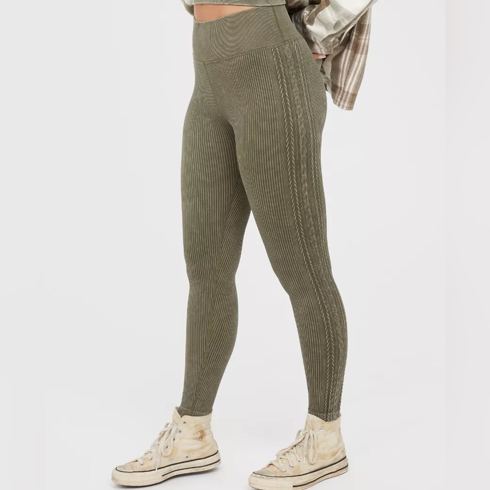 AERIE Offline seamless cable high waisted leggings